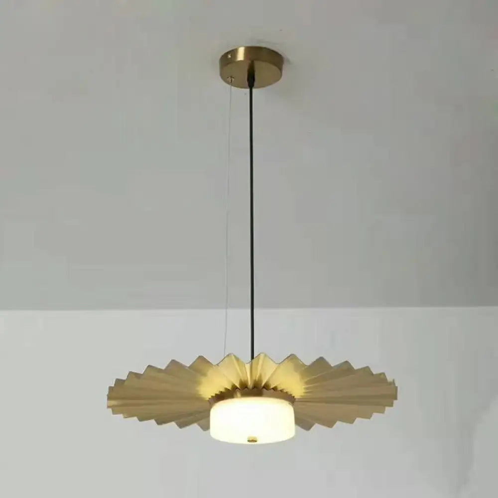 Modernist Circle Metal Hanging Light: Black/Gold Ceiling Lamp for Living Room