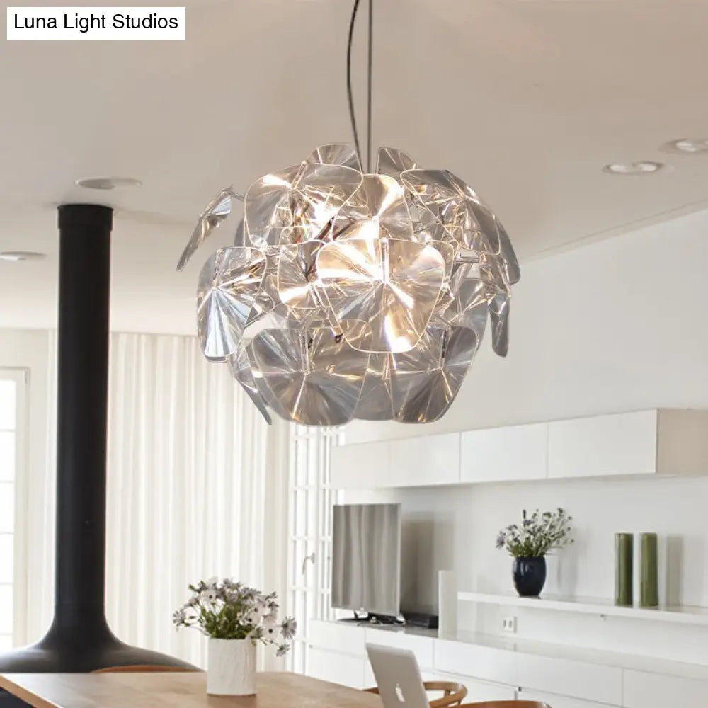 Modernist Clear Blossom Ceiling Pendant Light with Acrylic Panel Suspension