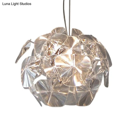 Modernist Clear Blossom Ceiling Pendant Light with Acrylic Panel Suspension