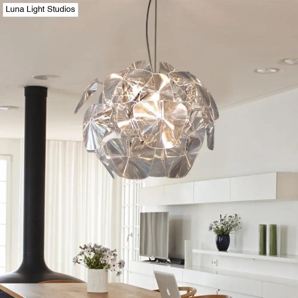 Modernist Clear Blossom Ceiling Pendant Light with Acrylic Panel Suspension