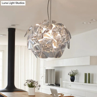 Modernist Clear Blossom Ceiling Pendant Light with Acrylic Panel Suspension