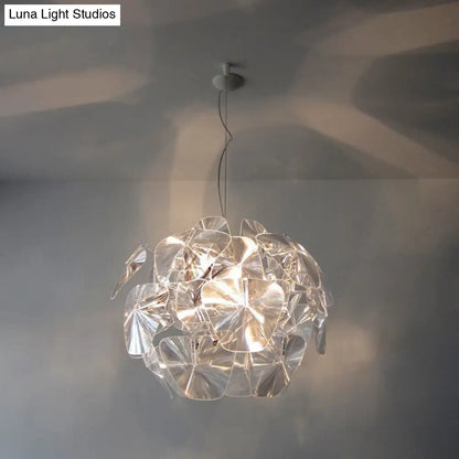 Modernist Clear Blossom Ceiling Pendant Light with Acrylic Panel Suspension