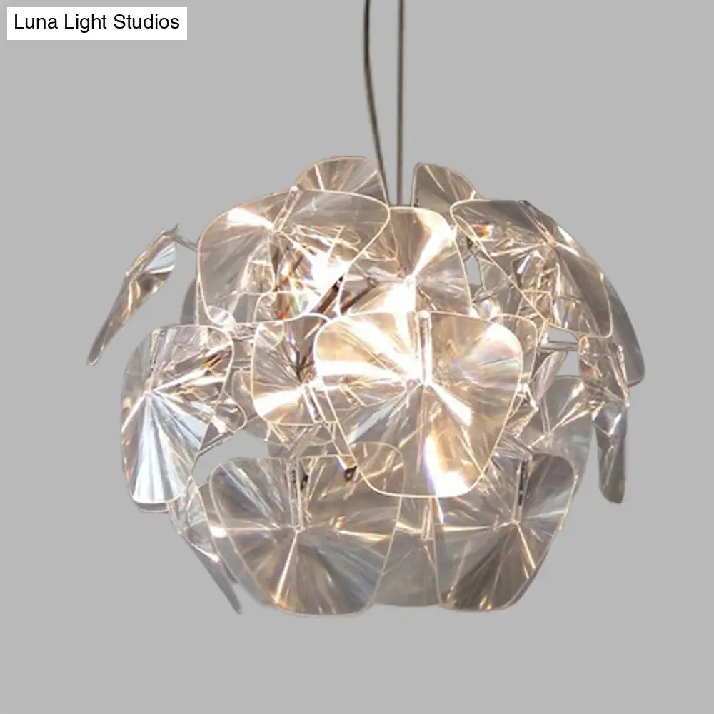 Modernist Clear Blossom Ceiling Pendant Light with Acrylic Panel Suspension