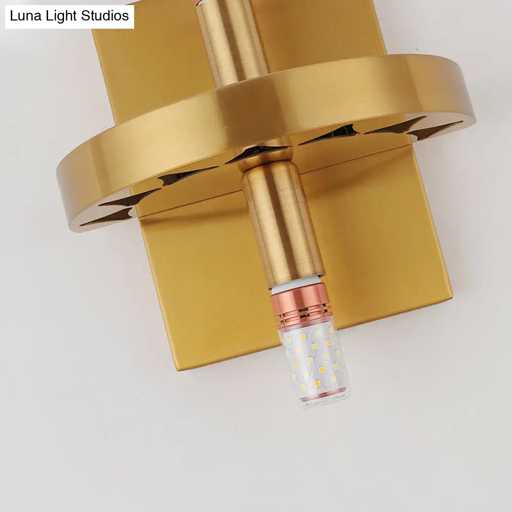 DecorBites™ DecorBites™ Modernist Clear Crystal Prism Wall Sconce with 2 Lights - Brass Finish