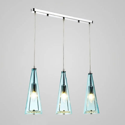 Modernist Conical Glass 3-Light Pendant - Ideal for Dining Room Ceiling