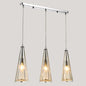 Modernist Conical Glass 3-Light Pendant - Ideal for Dining Room Ceiling