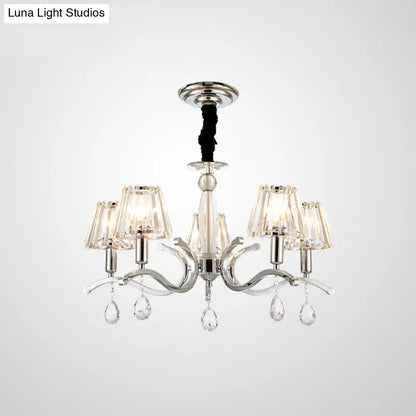 Lámpara colgante de araña de cristal modernista - Acabado plateado, 5/6 bombillas