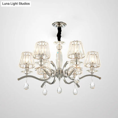 Lámpara colgante de araña de cristal modernista - Acabado plateado, 5/6 bombillas