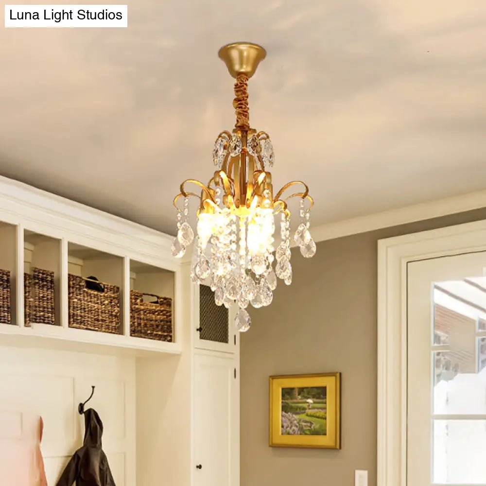 Lámpara colgante de araña de cristal modernista con 3/6 cabezales en negro/dorado - Perfecta para el dormitorio