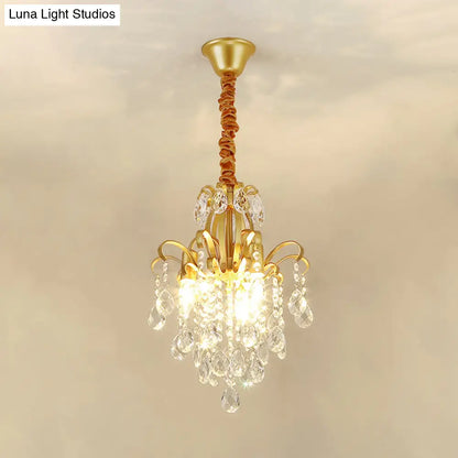 Lámpara colgante de araña de cristal modernista con 3/6 cabezales en negro/dorado - Perfecta para el dormitorio