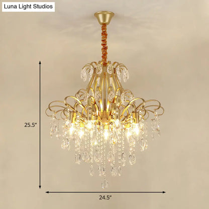 Lámpara colgante de araña de cristal modernista con 3/6 cabezales en negro/dorado - Perfecta para el dormitorio