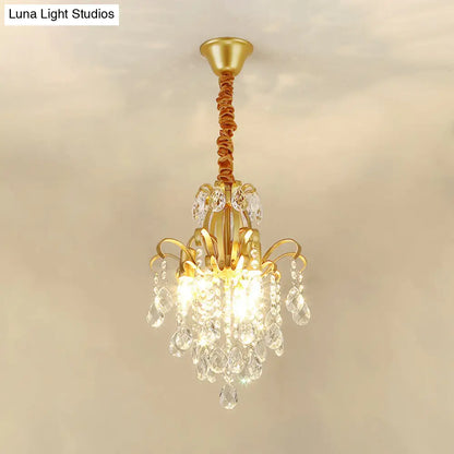 Lámpara colgante de araña de cristal modernista con 3/6 cabezales en negro/dorado - Perfecta para el dormitorio