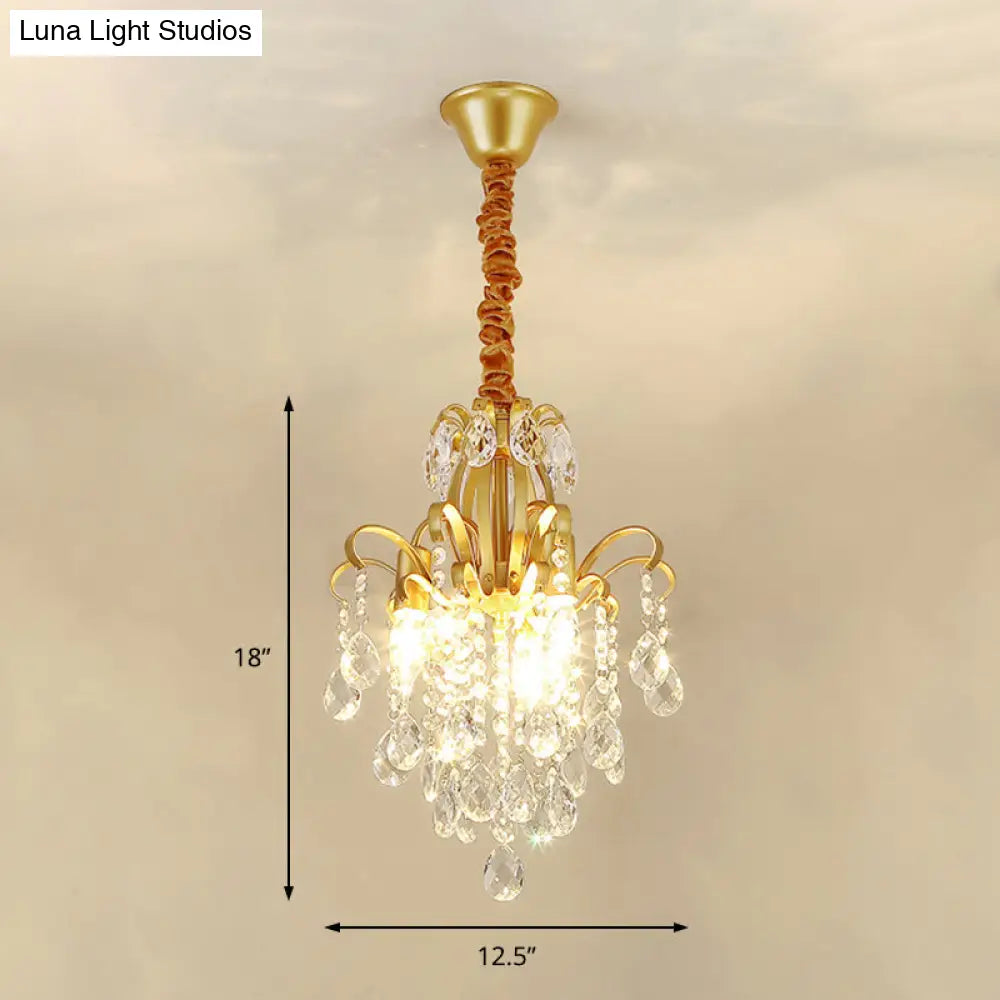 Lámpara colgante de araña de cristal modernista con 3/6 cabezales en negro/dorado - Perfecta para el dormitorio