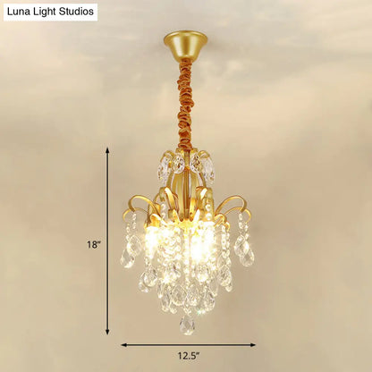 Lámpara colgante de araña de cristal modernista con 3/6 cabezales en negro/dorado - Perfecta para el dormitorio