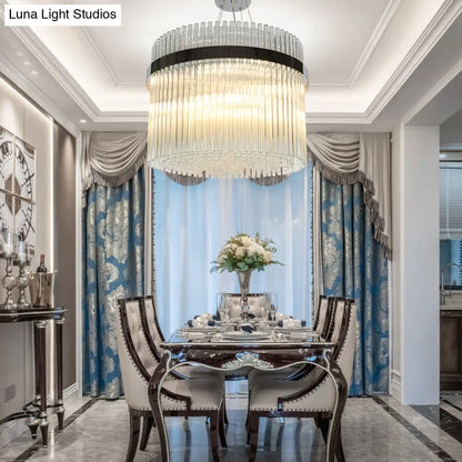 Lámpara de techo colgante modernista de cristal cromado - 13 luces, ideal para la sala de estar