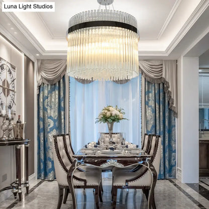 Lámpara de techo colgante modernista de cristal cromado - 13 luces, ideal para la sala de estar