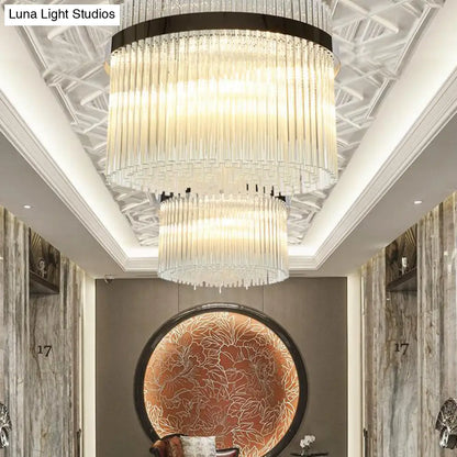 Lámpara de techo colgante modernista de cristal cromado - 13 luces, ideal para la sala de estar