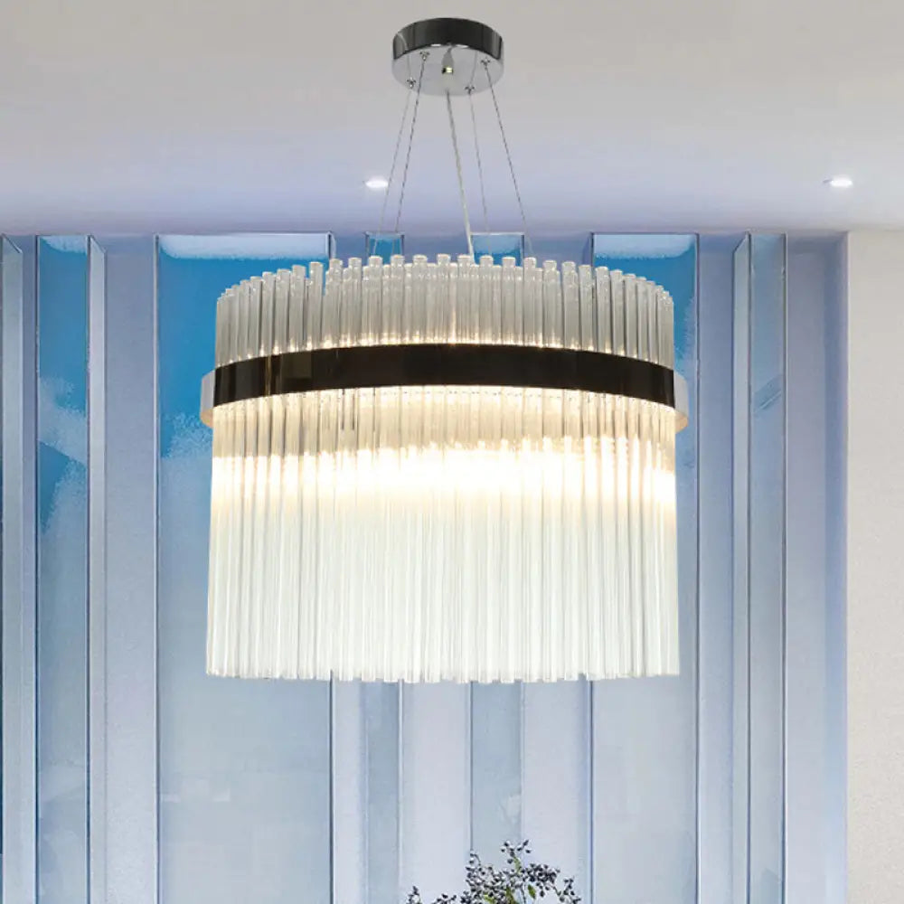 Lámpara de techo colgante modernista de cristal cromado - 13 luces, ideal para la sala de estar