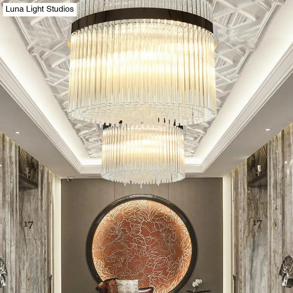 Lámpara de techo colgante modernista de cristal cromado - 13 luces, ideal para la sala de estar