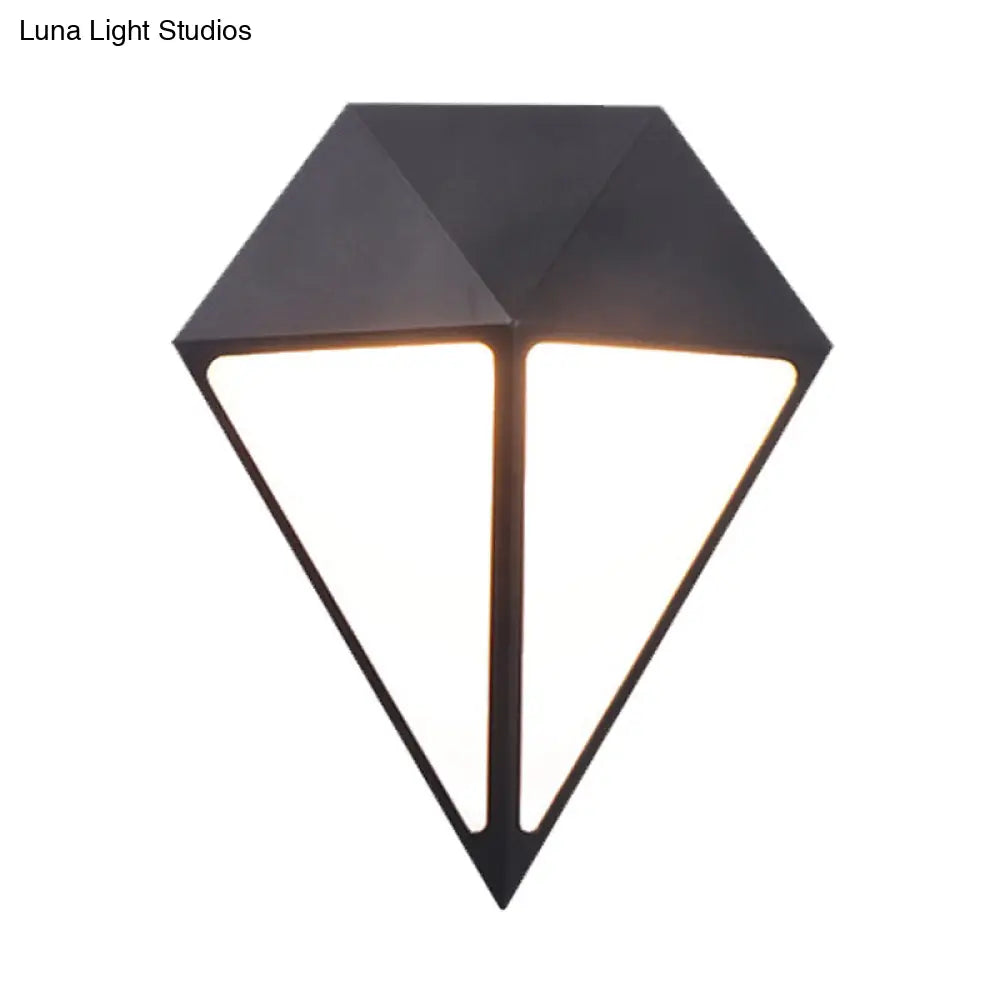 DecorBites™ DecorBites™ Modernist Diamond LED Sconce Light Fixture - Metallic Wall Mount Lamp in Black - Multiple Light Options