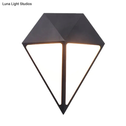 DecorBites™ DecorBites™ Modernist Diamond LED Sconce Light Fixture - Metallic Wall Mount Lamp in Black - Multiple Light Options
