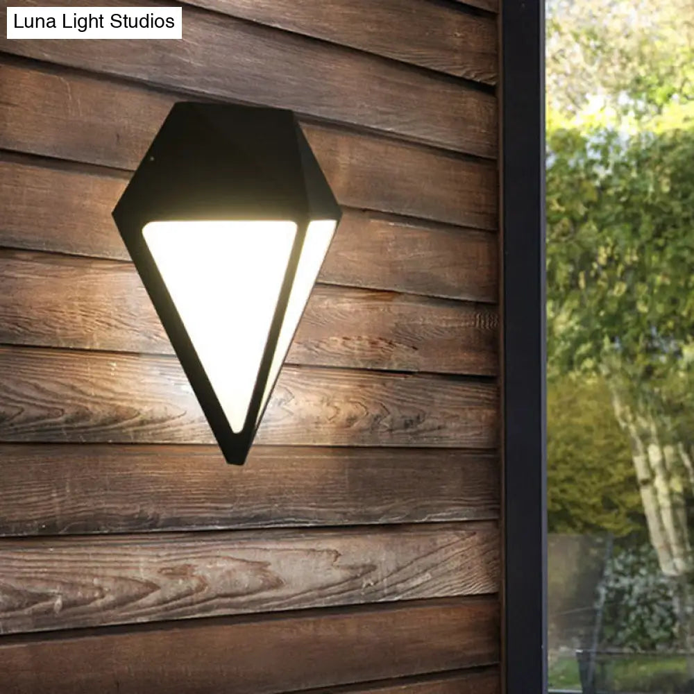 DecorBites™ DecorBites™ Modernist Diamond LED Sconce Light Fixture - Metallic Wall Mount Lamp in Black - Multiple Light Options