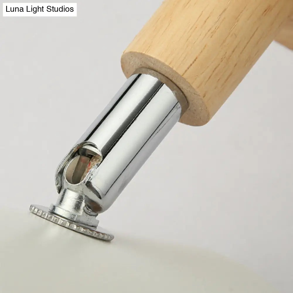 DecorBites™ DecorBites™ Modernist Geometry Single Head Wall Light - White Iron Fixture with Round Wood Backplate