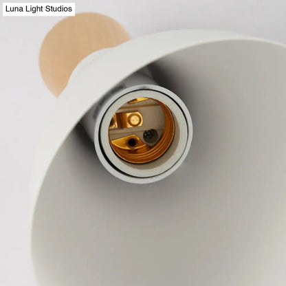 DecorBites™ DecorBites™ Modernist Geometry Single Head Wall Light - White Iron Fixture with Round Wood Backplate