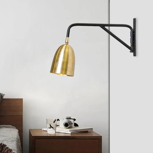 DecorBites™ DecorBites™ Modernist Gold Dome Wall Lamp - 1 Light Wall Mounted Lighting for Living Room