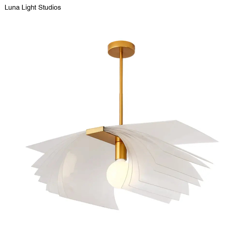 DecorBites™ DecorBites™ Modernist Gold LED Ceiling Light: Paper Shape Semi Flush Acrylic Design for Dining Room
