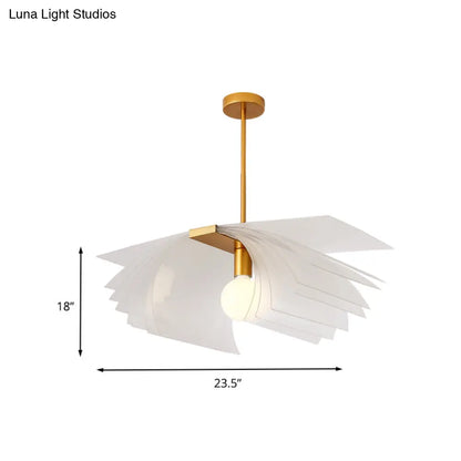DecorBites™ DecorBites™ Modernist Gold LED Ceiling Light: Paper Shape Semi Flush Acrylic Design for Dining Room