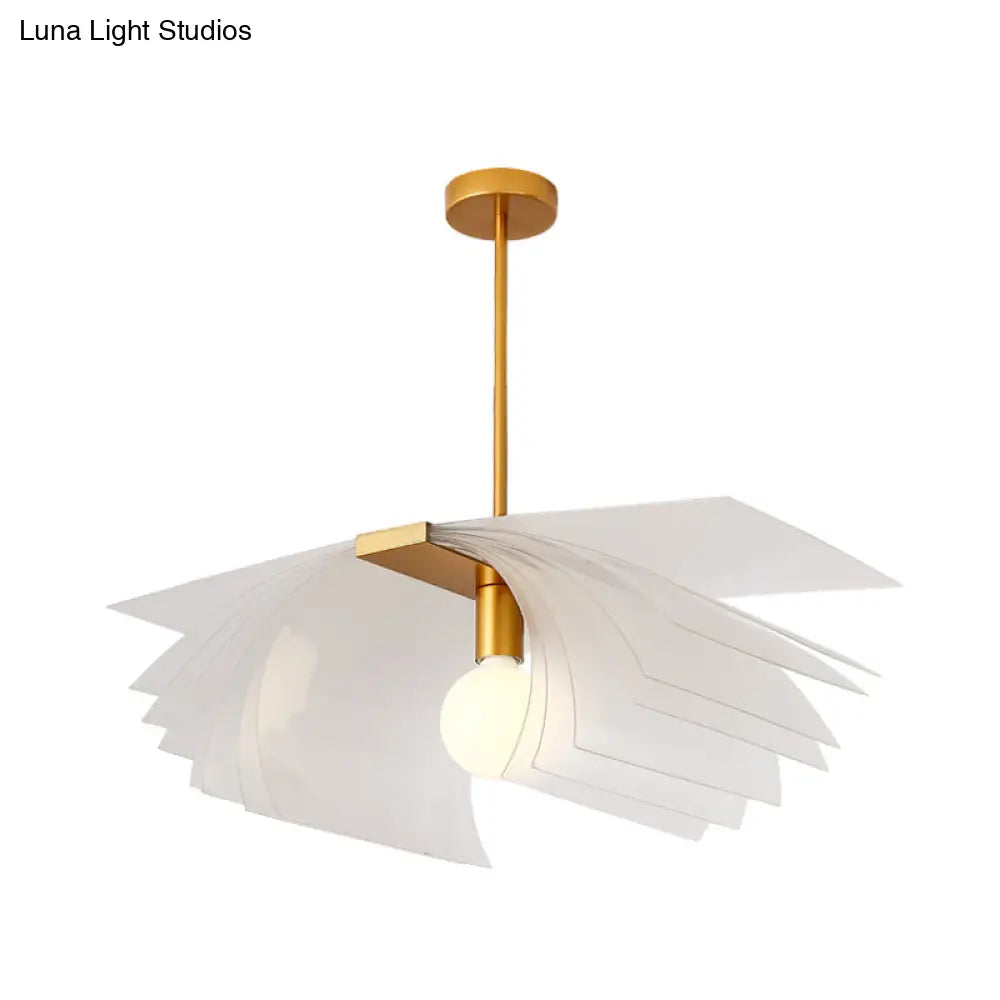 DecorBites™ DecorBites™ Modernist Gold LED Ceiling Light: Paper Shape Semi Flush Acrylic Design for Dining Room
