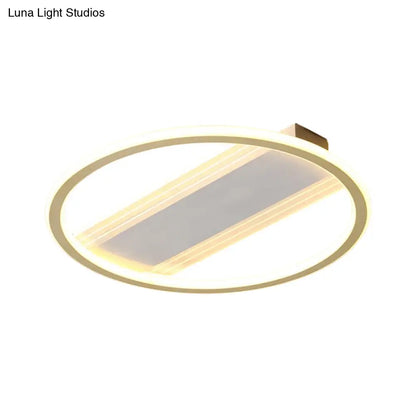 DecorBites™ DecorBites™ Modernist Gold LED Flush Mount Lamp, 16.5"/20.5" Width for Bedrooms