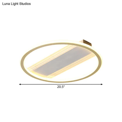 DecorBites™ DecorBites™ Modernist Gold LED Flush Mount Lamp, 16.5"/20.5" Width for Bedrooms