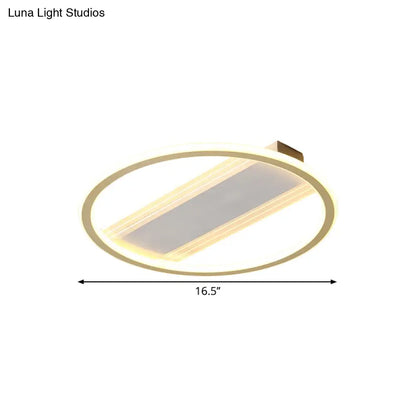 DecorBites™ DecorBites™ Modernist Gold LED Flush Mount Lamp, 16.5"/20.5" Width for Bedrooms