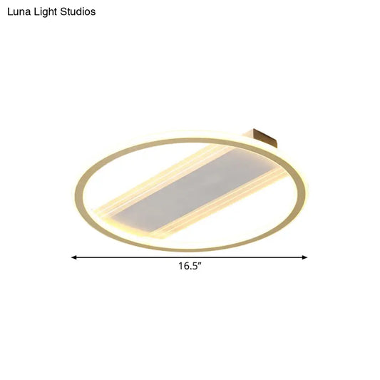 DecorBites™ DecorBites™ Modernist Gold LED Flush Mount Lamp, 16.5"/20.5" Width for Bedrooms