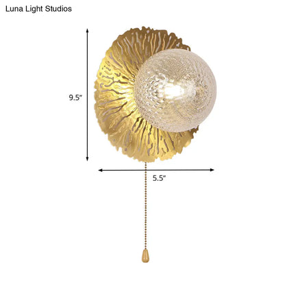 DecorBites™ DecorBites™ Modernist Gold Sphere Metal Wall Light - Dimple Glass LED Fixture