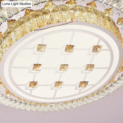 DecorBites™ DecorBites™ Modernist LED Chrome Crystal Flush Mount Ceiling Light for Living Room - 23.5"/31.5" Diameter