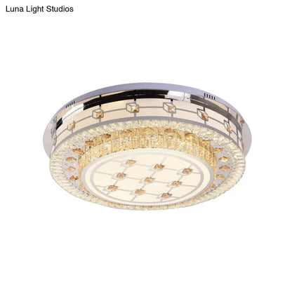 DecorBites™ DecorBites™ Modernist LED Chrome Crystal Flush Mount Ceiling Light for Living Room - 23.5"/31.5" Diameter