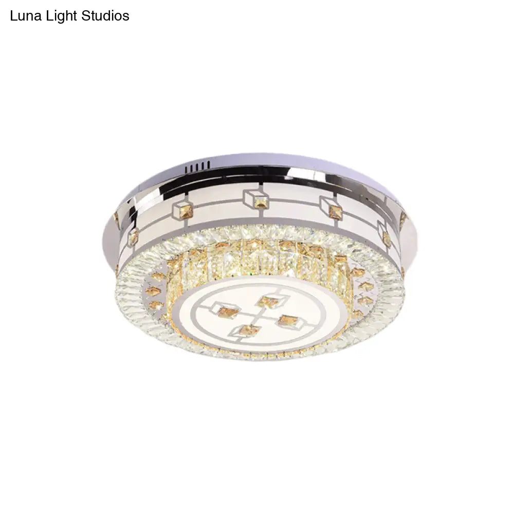 DecorBites™ DecorBites™ Modernist LED Chrome Crystal Flush Mount Ceiling Light for Living Room - 23.5"/31.5" Diameter