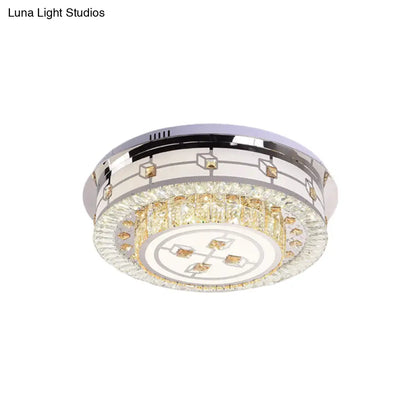 DecorBites™ DecorBites™ Modernist LED Chrome Crystal Flush Mount Ceiling Light for Living Room - 23.5"/31.5" Diameter