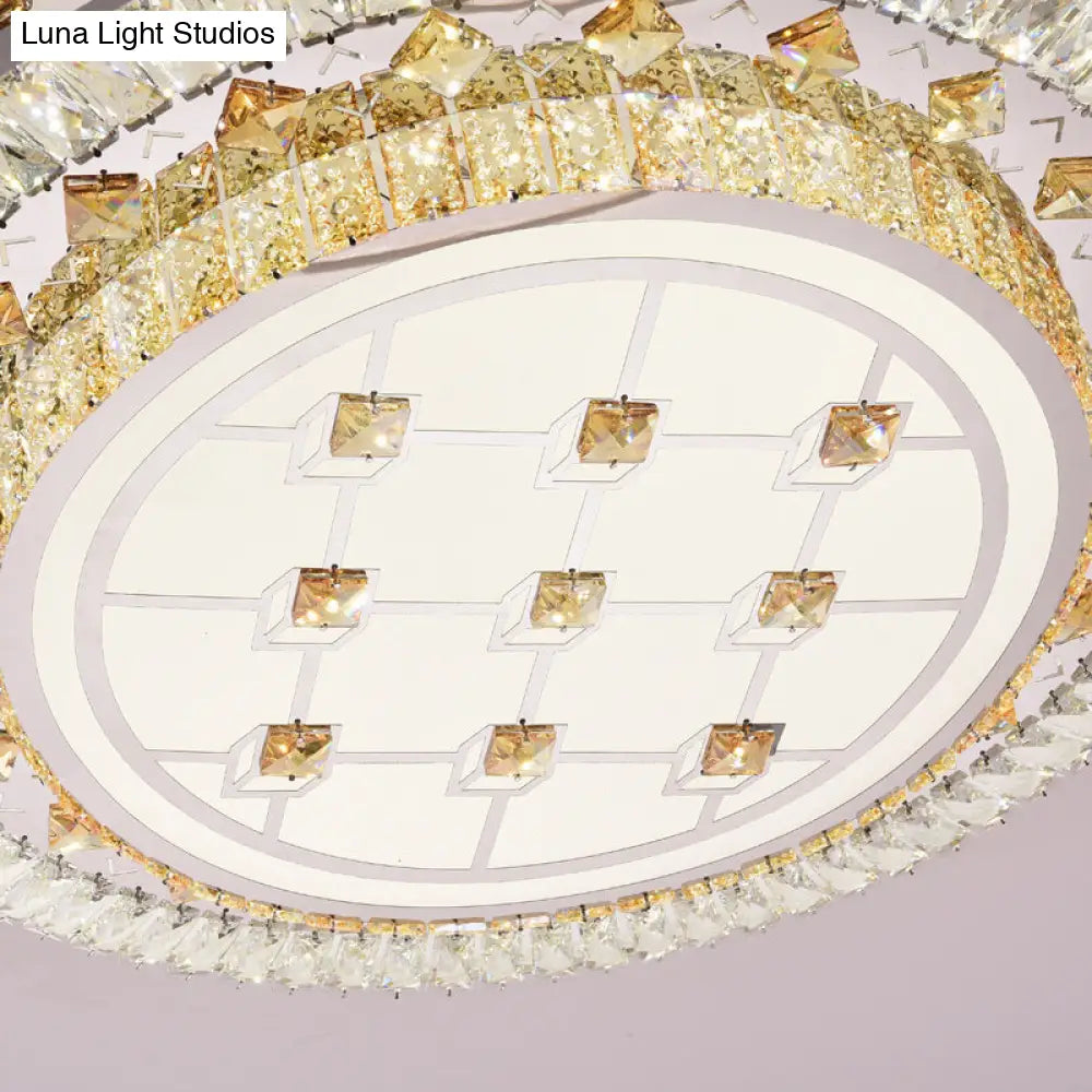 DecorBites™ DecorBites™ Modernist LED Chrome Crystal Flush Mount Ceiling Light for Living Room - 23.5"/31.5" Diameter