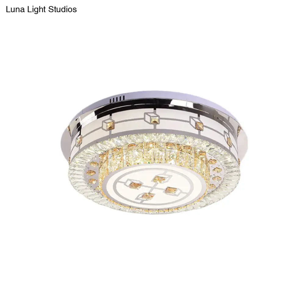 DecorBites™ DecorBites™ Modernist LED Chrome Crystal Flush Mount Ceiling Light for Living Room - 23.5"/31.5" Diameter