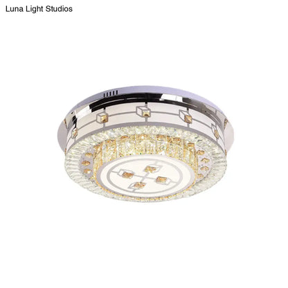 DecorBites™ DecorBites™ Modernist LED Chrome Crystal Flush Mount Ceiling Light for Living Room - 23.5"/31.5" Diameter