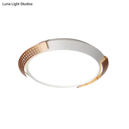 DecorBites™ DecorBites™ Modernist LED Pink/Gold Round Metal Ceiling Fixture with Hollow Design, 16"/19.5"/23.5" W