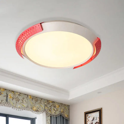 DecorBites™ DecorBites™ Modernist LED Pink/Gold Round Metal Ceiling Fixture with Hollow Design, 16"/19.5"/23.5" W