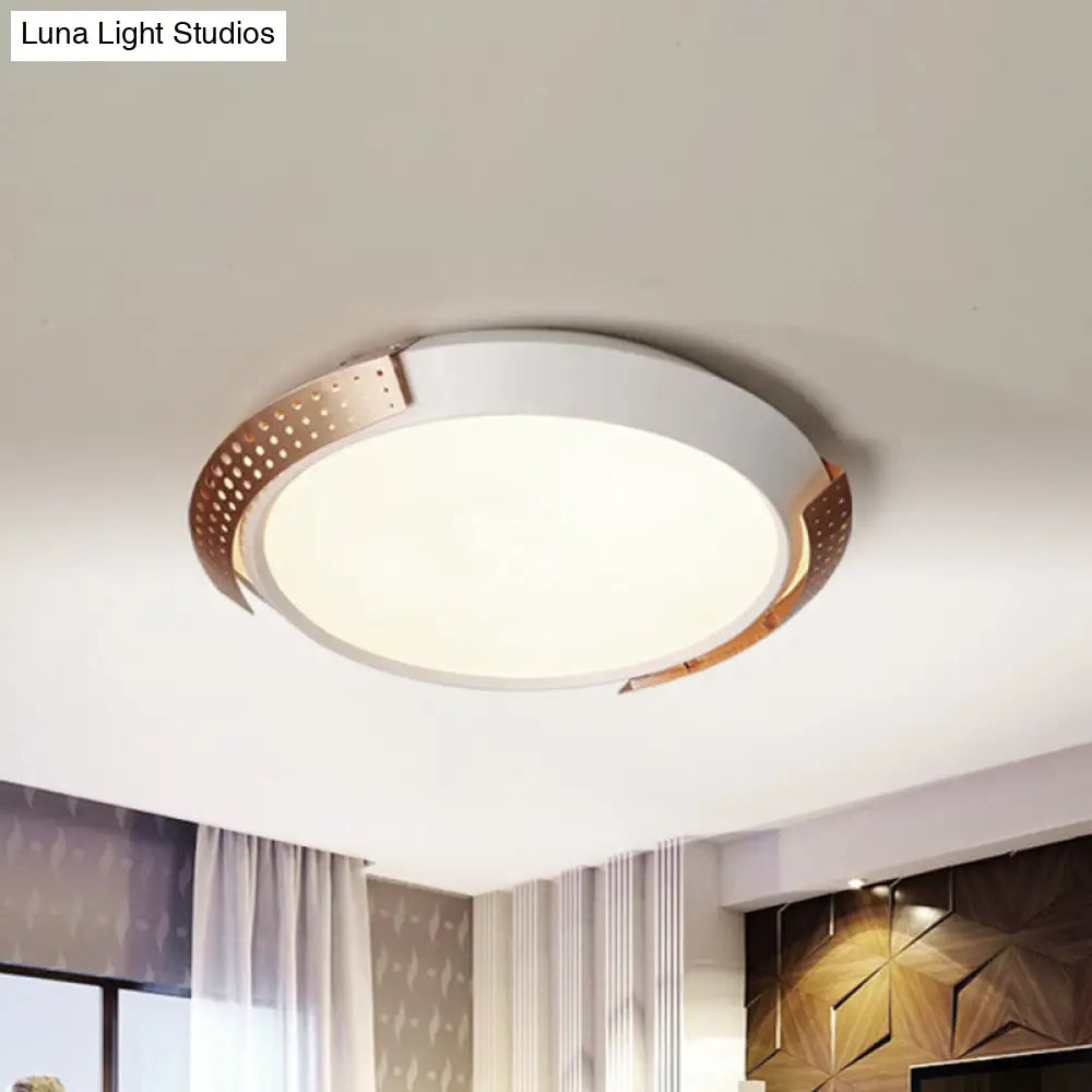 DecorBites™ DecorBites™ Modernist LED Pink/Gold Round Metal Ceiling Fixture with Hollow Design, 16"/19.5"/23.5" W