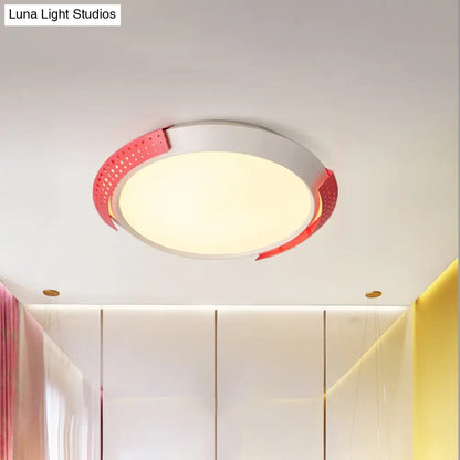 DecorBites™ DecorBites™ Modernist LED Pink/Gold Round Metal Ceiling Fixture with Hollow Design, 16"/19.5"/23.5" W