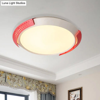 DecorBites™ DecorBites™ Modernist LED Pink/Gold Round Metal Ceiling Fixture with Hollow Design, 16"/19.5"/23.5" W