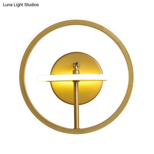 DecorBites™ DecorBites™ Modernist LED Wall Light Fixture with Adjustable Arm in Gold - Metal Circle Wall Lighting in Warm/White Light